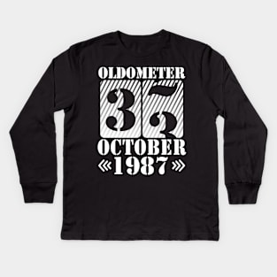 Happy Birthday To Me You Daddy Mommy Son Daughter Oldometer 33 Years Old Was Born In October 1987 Kids Long Sleeve T-Shirt